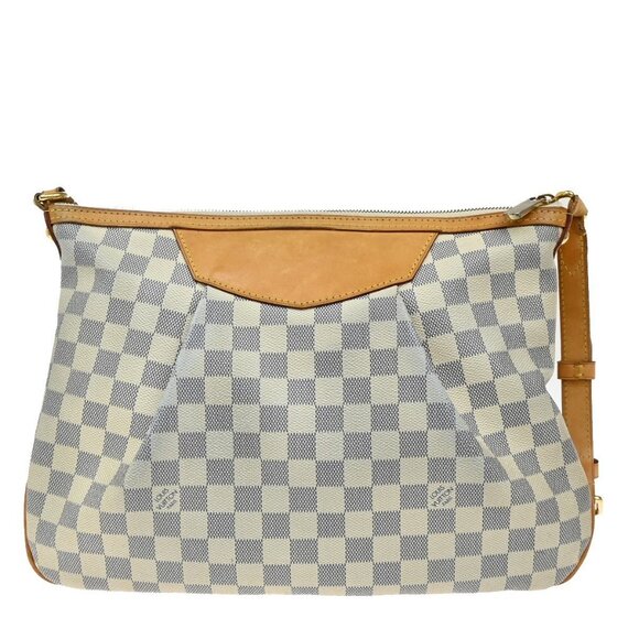 LOUIS VUITTON Siracusa MM Shoulder Bag Damier Azur Leather White - Picture 2 of 16